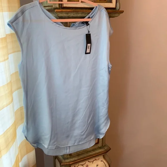 NWT Banana Republic pale blue top. Silky. - Picture 1 of 5
